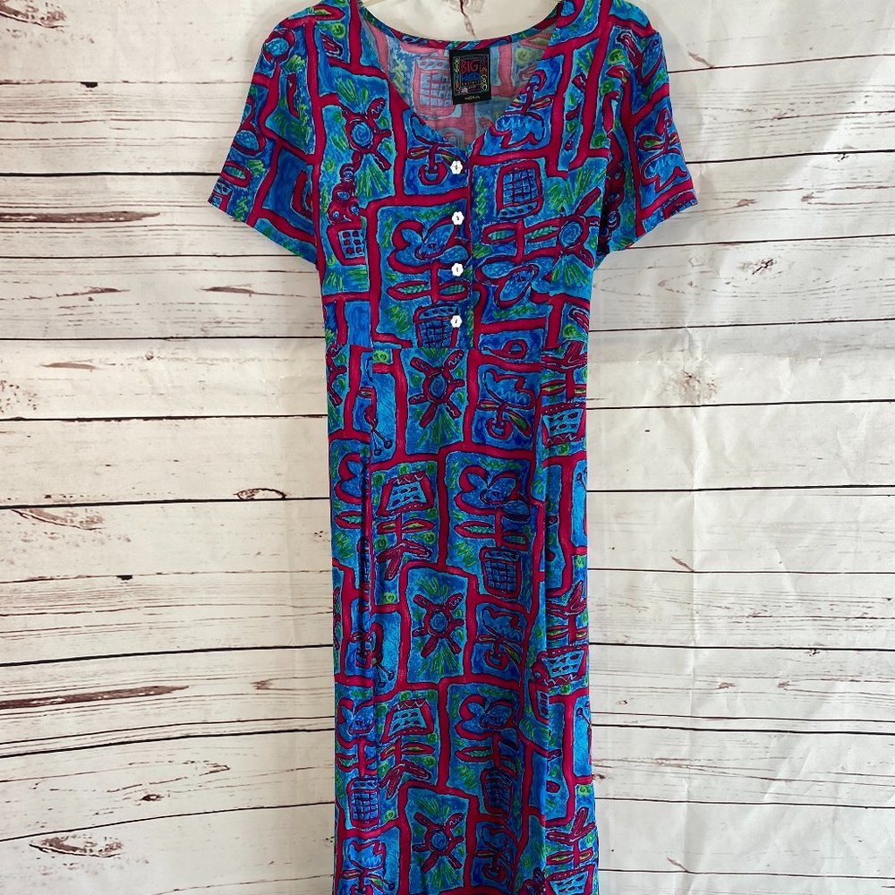 Big Hed Designs Multicolor Maxi Dress NWOT Women's Size Medium